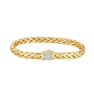 14K 7.5in Yellow Gold Polished Italian Cable Bracelet with Box Clasp