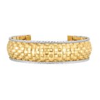 14K Yellow Gold Polished Italian Cable Bangle