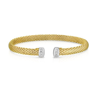 14K Two-Tone Polished Popcorn Bangle