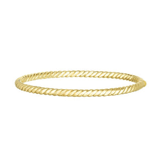 14K 7.25in Yellow Gold Polished Italian Cable Bangle with Box Clasp