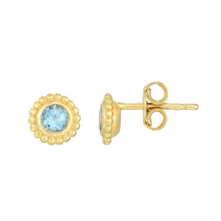 14K Yellow Gold Polished Popcorn Earring with Push Back Clasp