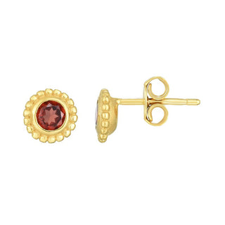 14K Yellow Gold Polished Popcorn Earring with Push Back Clasp