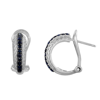 Sterling Silver Two-Tone Finish Polished Earring with Omega Back Clasp