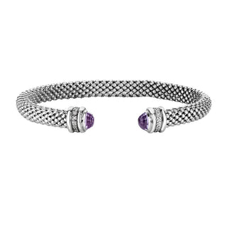 Sterling Silver Diamond Cut/ Textured Bangle