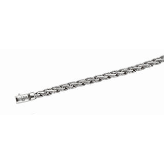 Sterling Silver 7.5in Diamond Cut/ Textured Bracelet with Box Clasp