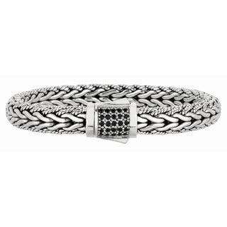 Sterling Silver 7.5in Diamond Cut/ Textured Bracelet with Box Clasp