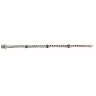 Sterling Silver 7.25in Diamond Cut/ Textured Bracelet with Box Clasp