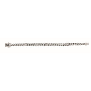 Sterling Silver 7.25in Diamond Cut/ Textured Bracelet with Box Clasp