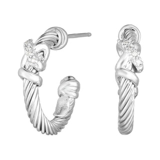 Sterling Silver White Polished Earring with Push Back Clasp