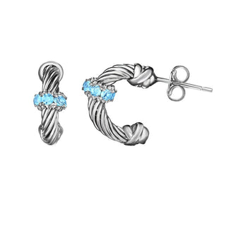 Sterling Silver White Polished Earring with Push Back & Lobster Clasp