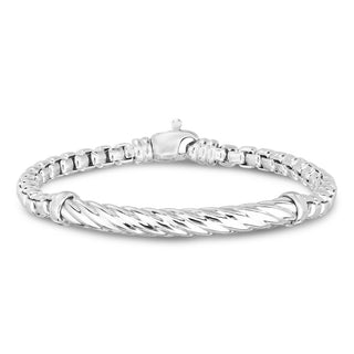 Sterling Silver 8.25in Polished Bracelet with Lobster Clasp