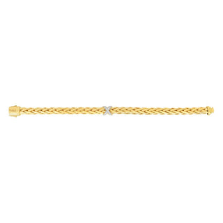 14K 7.5in Yellow Gold Diamond Cut/ Textured Italian Cable Bracelet with Box Clasp