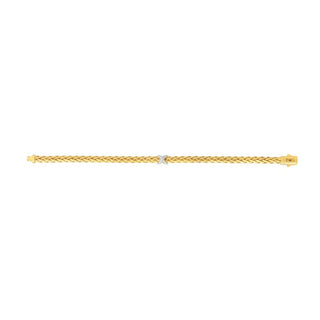 14K 7.5in Yellow Gold Diamond Cut/ Textured Italian Cable Bracelet with Box Clasp