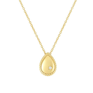 14K 18in Yellow Gold Polished Italian Cable Necklace with Lobster Clasp