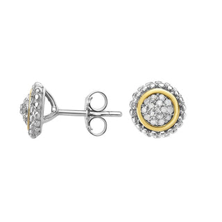 18K & Sterling Silver Polished Birthstone Earring with Push Back Clasp