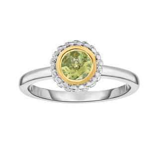 18K & Sterling Silver Yellow & Rhodium Polished Ring