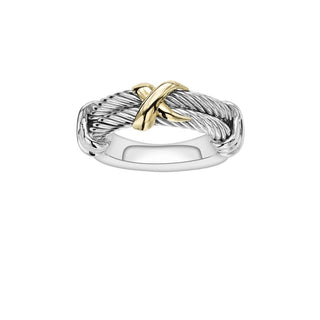 18K & Sterling Silver Yellow & White Ring