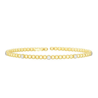 14K Two-Tone Polished Popcorn Bangle