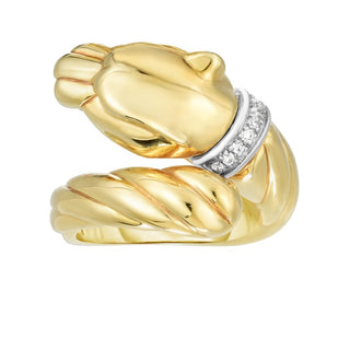 14K Two-Tone Polished Italian Cable Size-7 Ring